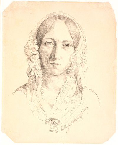Portrait of a Young Woman, Possibly Louise Marie Neergaard (1816-1895) by Johan Thomas Lundbye