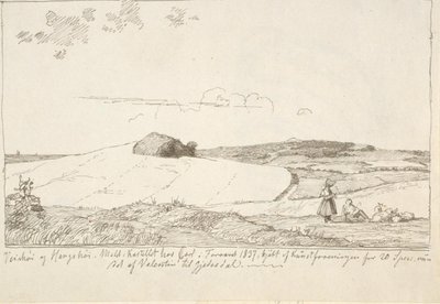 Zealand Landscape. In the Background Vejrhøj, Pasted on Page 6 by Johan Thomas Lundbye