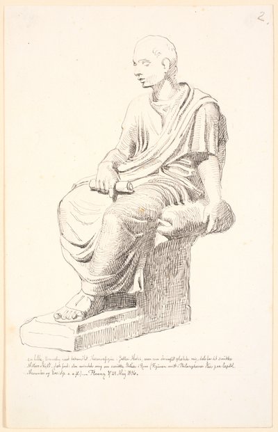 Study after a Figure of a Seated Man by Johan Thomas Lundbye