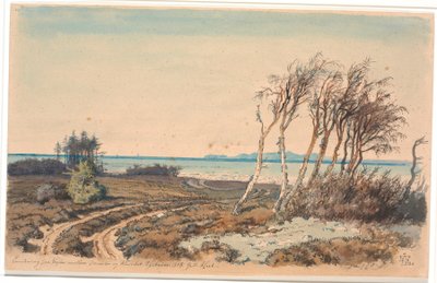 View towards Kullen from the Coast between Odinshøj and Hornbæk by Johan Thomas Lundbye