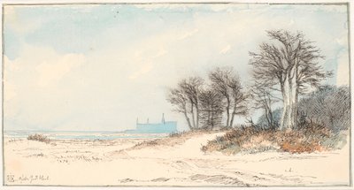 View of Kronborg from the Coast North of Helsingør by Johan Thomas Lundbye