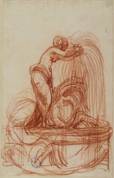 Design for a Fountain with a Half-Nude Woman Leaning over a Sea Creature by Johan Tobias Sergel