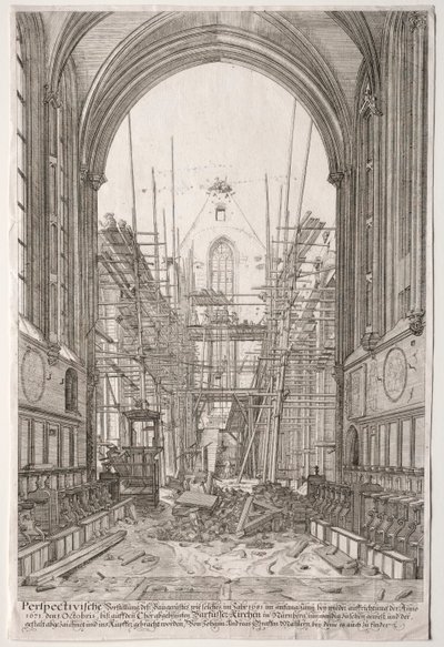 View in the Church of the Franciscans, Barfüsser-Kirke by Johan Ulrich Krauss