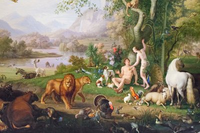Adam and Eve in the Garden of Eden by Johan Wenzel Peter