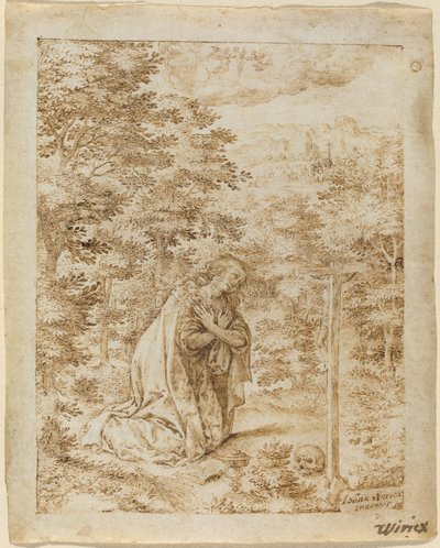 Mary Magdalene Praying in the Wilderness by Johan Wierix