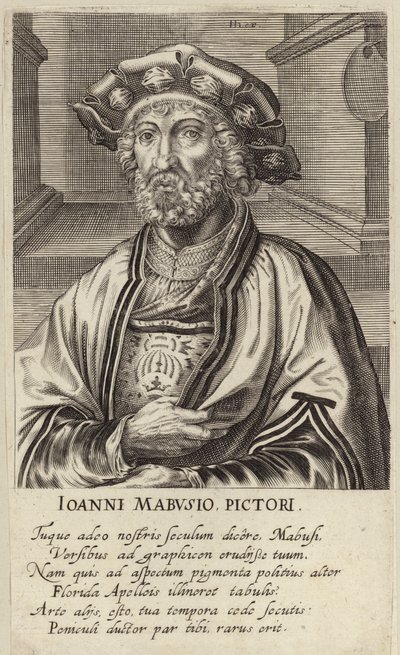 Portrait of Jan Mabuse by Johan Wierix