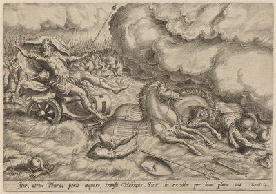 The Crossing of the Red Sea by Johan Wierix, after Maarten van Cleef