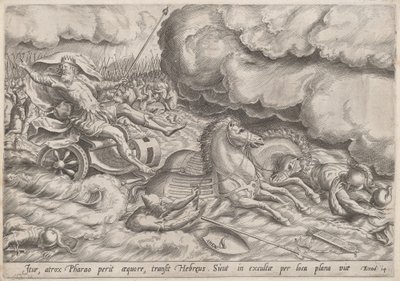 The Crossing of the Red Sea by Johan Wierix, after Maarten van Cleef