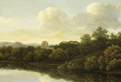 Wooded Landscape with River by Johan de Lagoor (attributed to)