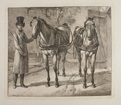 Carriage Horses with Harness by Johann Adam Klein