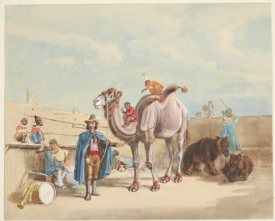 An Animal Tamer with Camel, Monkeys, Bears, etc. by Johann Adam Klein