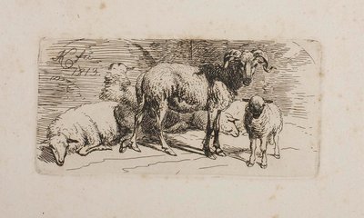 Ram, Three Sheep and a Lamb by Johann Adam Klein