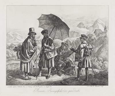 The Artists on their Journey, pub. 1819 by Johann Adam Klein