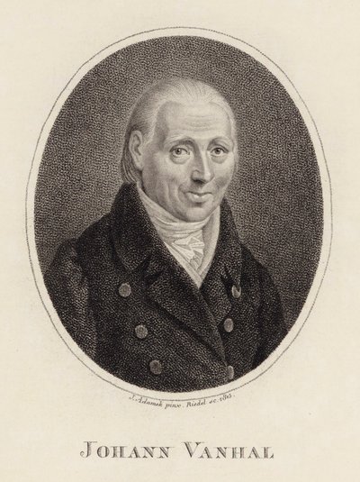 Portrait of the Composer Johann Baptist Wanhal by Johann Adamek