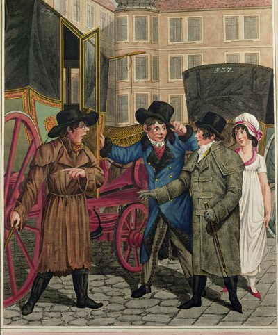 Cabman and Wealthy Customers, from a Series of Viennese Types by Johann Adolph Opitz