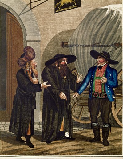 Polish Jews and Coachman, from a Series of Viennese Types by Johann Adolph Opitz