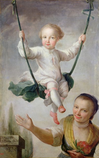 Christoph Adalbert Friedrich von Stein on a Swing by Johann Andreas Herrlein