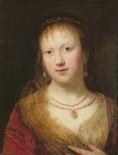 Portrait of Saskia, after a painting by her husband Rembrandt Harmens. van Rign by Johann Andreas Joseph Francke
