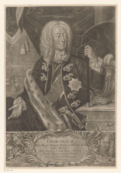 Portrait of George II, King of Great Britain by Johann Andreas Pfeffel (der Jüngere) (possibly)