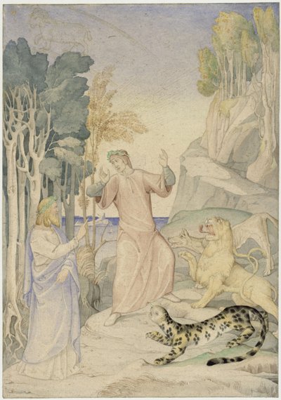 Dante and Virgil before the Three Wild Beasts at the Entrance to Hell by Johann Anton Ramboux