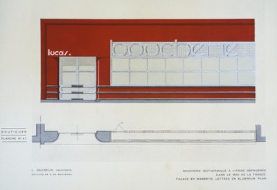Boucherie Isothermique a Vitrine Refrigeree, L Savreux, Boutiques, Henry Delacroix, Editions S De Bonadona, Paris, Late 1920s by Johann Baptist Edler von Lampi