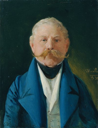 Gentleman in Blue Coat and White Vest by Johann Baptist Reiter