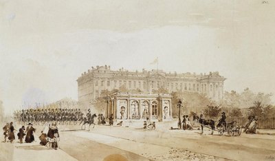 View of the Anichkov Palace in St Petersburg, 1843 by Johann Baptist Weiss