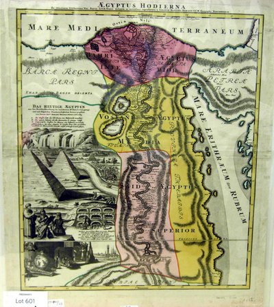 Aegyptus Hodierna, Map of Egypt, ca. 1720 by Johann Baptista Homann