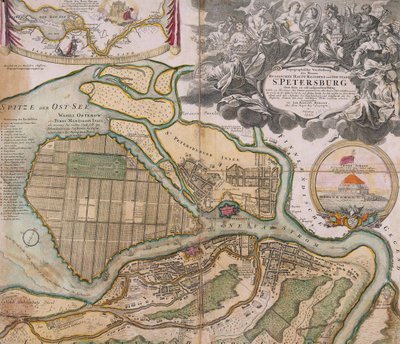 Map of Petersburg Saint Petersburg Master Plan by Johann Baptista Homann