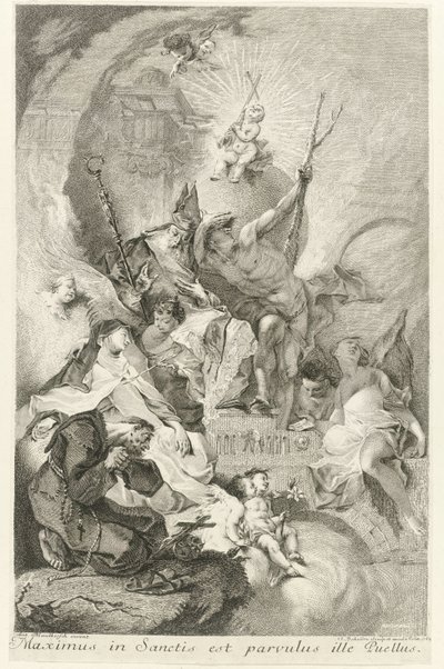 The Christ Child as Salvator Mundi with Various Saints and Pope Clement XIII by Johann Beheim