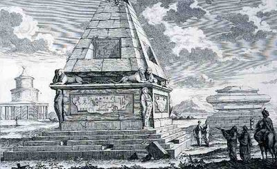 Tombs Near Cairo, Egypt, from Entwurf einer historischen Architektur by Johann Bernhard (after) Fischer von Erlach