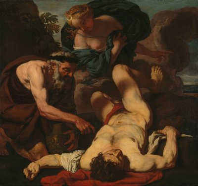 Selene and Endymion (formerly entitled The Death of Orion) by Johann Carl Loth (attributed to)