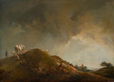 Hilly Landscape with Cows and Sheep by Johann Christian Brand