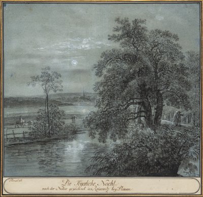 The Fiery Night Drawn from Nature in ReiseWitz near Plauen by Johann Christian Klengel