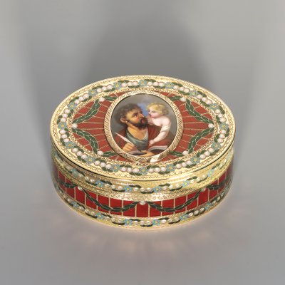 Snuff box, Dresden, c.1775-80, the miniature Geneva, c.1800 by Johann Christian Neuber
