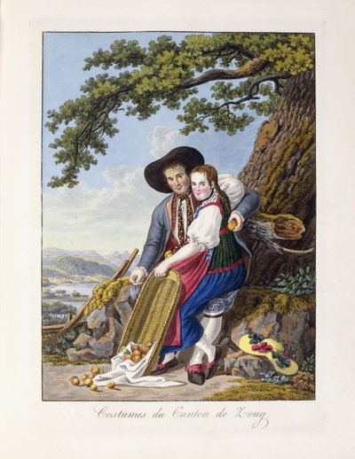 Costumes from the Canton of Zoug, 1819 by Johann Christian Reinhardt