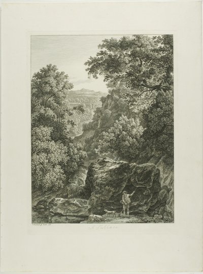 At Subiaco, from Picturesque Etched Prospects from Italy by Johann Christian Reinhart
