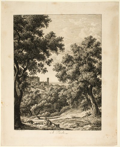 A Tivoli, from Picturesque Etched Prospects from Italy by Johann Christian Reinhart