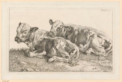 Two Calves by Johann Christian Reinhart
