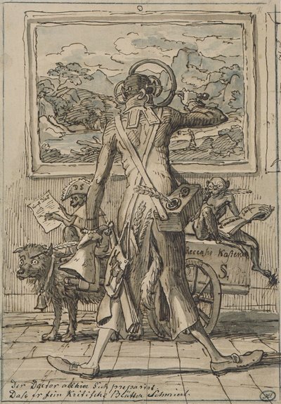 Caricature Ludwig Schorn 1833 by Johann Christian Reinhart