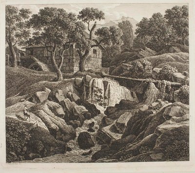Landscape with Mill Wheel by Johann Christian Reinhart