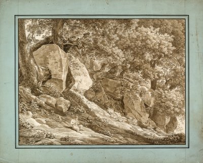 Rocky Landscape with Pan Playing His Flute by Johann Christian Reinhart