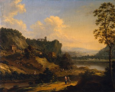 A River Landscape by Johann Christian Vollerdt or Vollaert