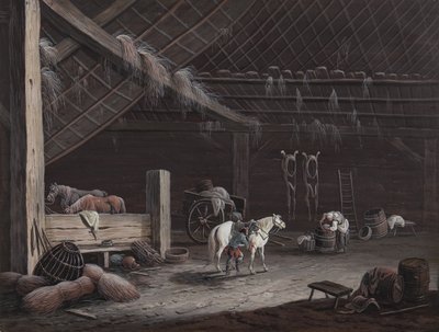 The White Horse: Barn Interior by Johann Christoph Dietzsch