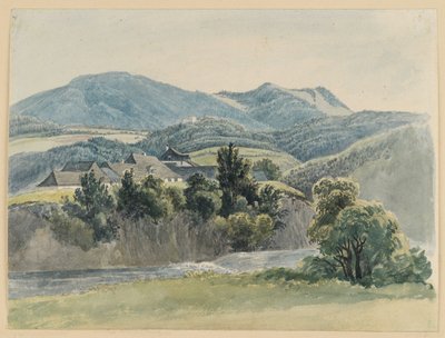 River and Mountain Landscape near Glocknitz by Johann Christoph Erhard
