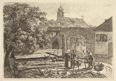 Laundress at an Artesian Well by Johann Christoph Erhard