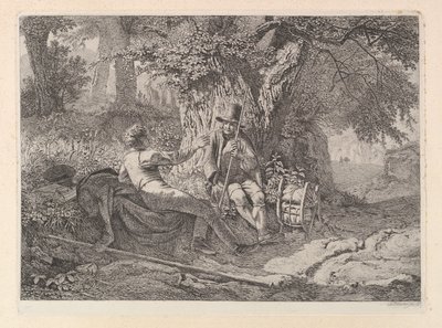 The Artist, Resting with His Guide by Johann Christoph Erhard