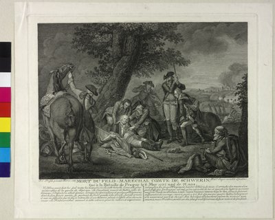 Death of the Margrave Kurt Christoph von Schwerin during the Battle of Prague 1757 by Johann Christoph Frisch