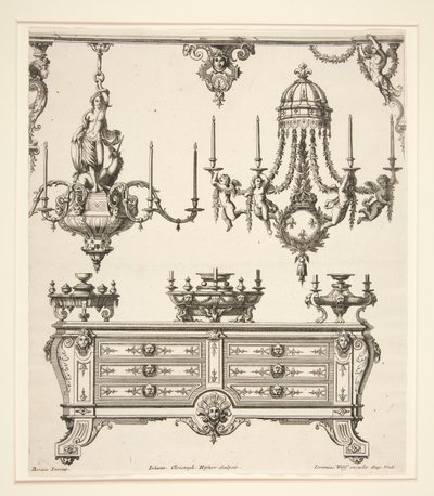 Sheet from Commodes and Chandeliers by Johann Christoph Hafner