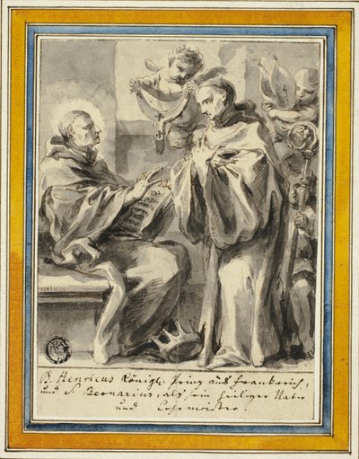 King Henry of France and Saint Bernard of Clairvaux by Johann Christoph Lischka